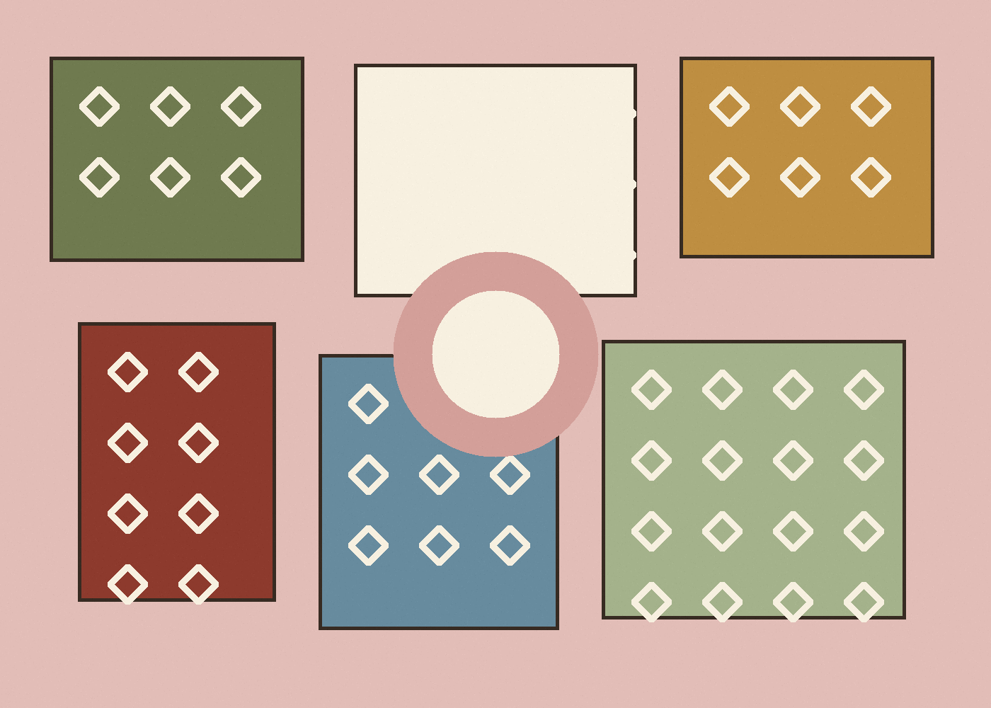 Studio Elwick olive rose and ochre colour study